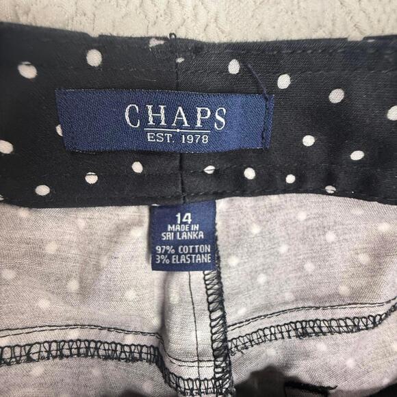 Chaps Women's Black Polka Dot Casual Pants size 14 - Picture 4 of 4